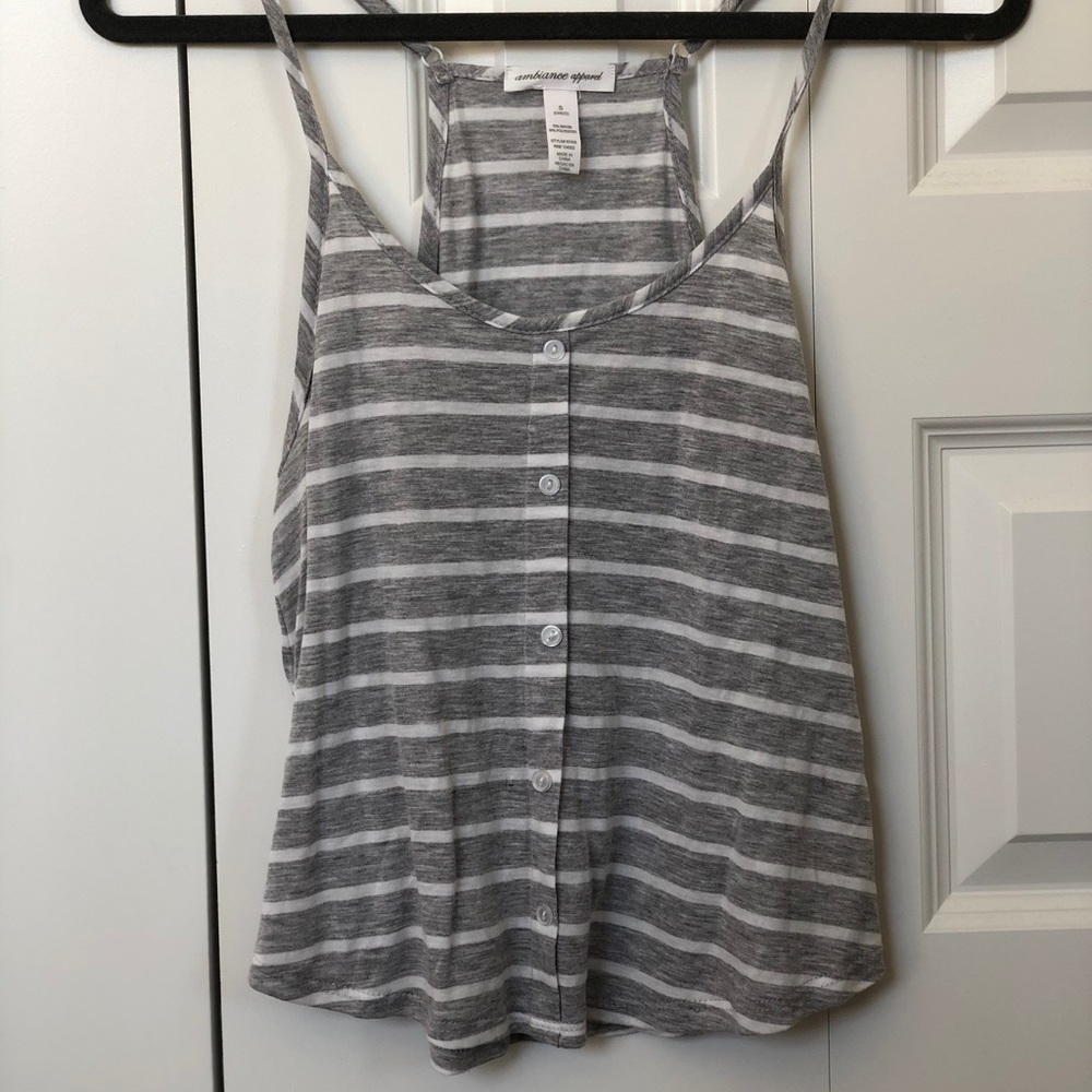 Striped Grey Tank Top